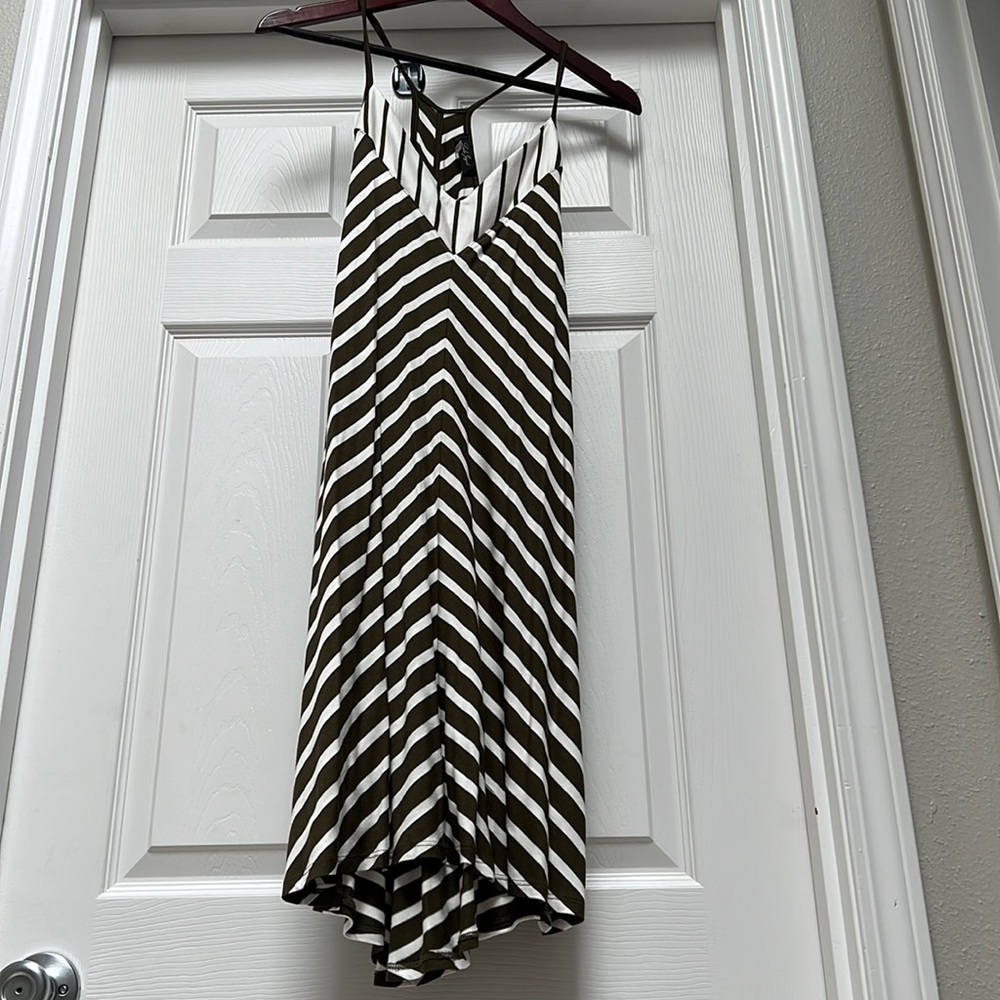 Knit Striped Olive Dress, size small, NWT